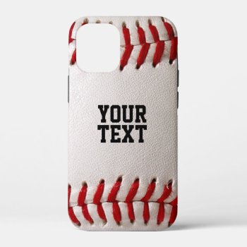 Baseball With Customizable Text Iphone 12 Mini Case by FlowstoneGraphics at Zazzle