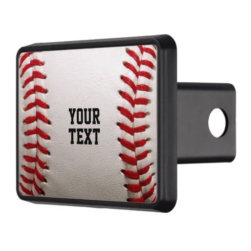 Baseball with Customizable Text Hitch Cover