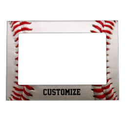 Baseball with Customizable Text Magnetic Photo Frame