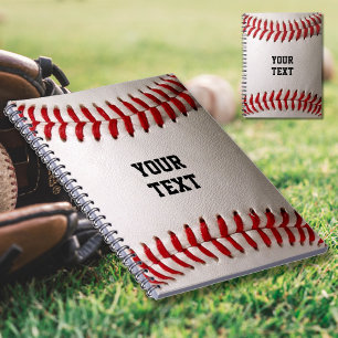 Baseball with Customizable Text Notebook