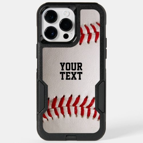 Baseball with Customizable Text OtterBox iPhone 14 Pro Max Case