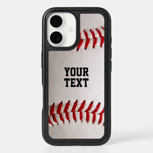 Baseball with Customizable Text Otterbox iPhone Case (Back)
