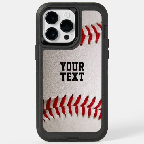 Baseball with Customizable Text OtterBox iPhone 14 Pro Max Case