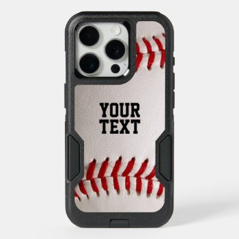 Baseball With Customizable Text Iphone 15 Pro Case by FlowstoneGraphics at Zazzle