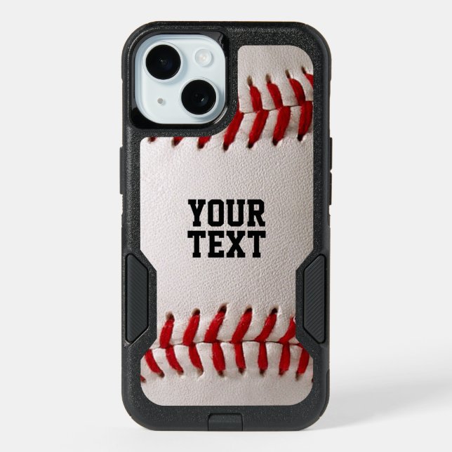 Baseball with Customizable Text Otterbox iPhone Case (Back)