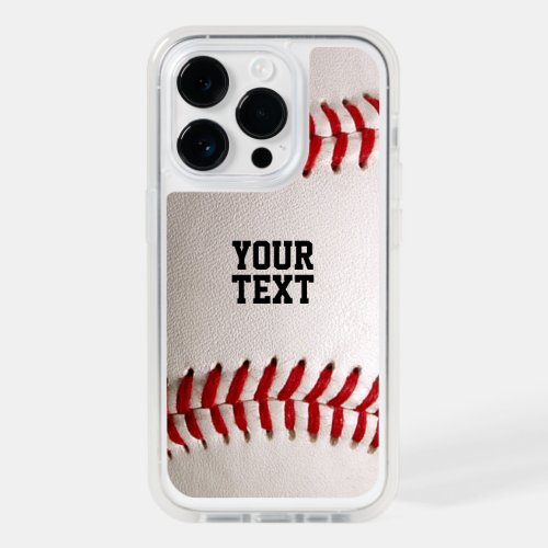 Baseball with Customizable Text OtterBox iPhone 14 Pro Case