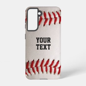 Baseball With Customizable Text Samsung Galaxy S21 Case by FlowstoneGraphics at Zazzle
