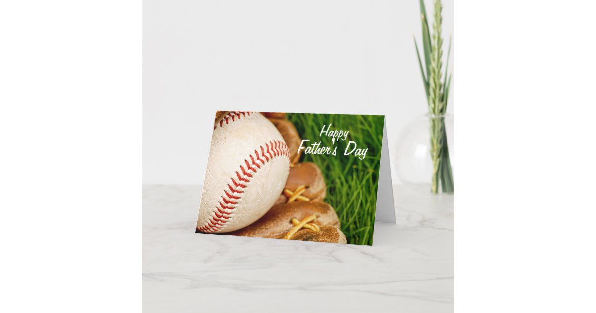 Baseball with Glove Happy Father's Day Postcard | Zazzle