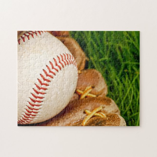 Baseball with Mitt Jigsaw Puzzle (Horizontal)