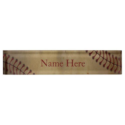 Baseball with Monogram Desk Name Plate