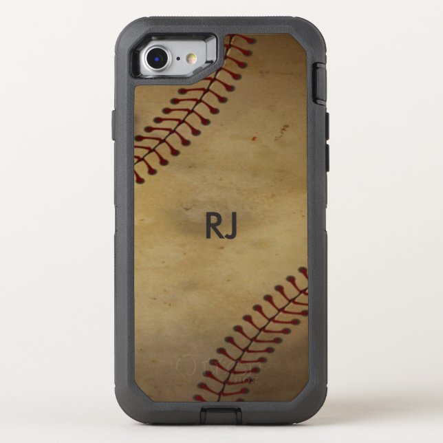 Baseball with Monogram Otterbox iPhone Case (Back)
