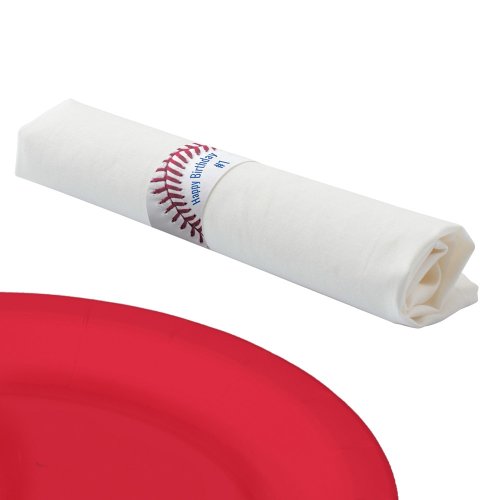 Baseball with Name and Age Birthday Party Napkin Bands