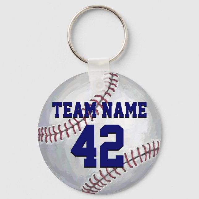 Baseball with Name and Number Keychain (Front)
