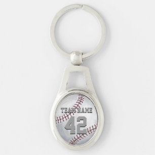 Baseball with Name and Number Keychain