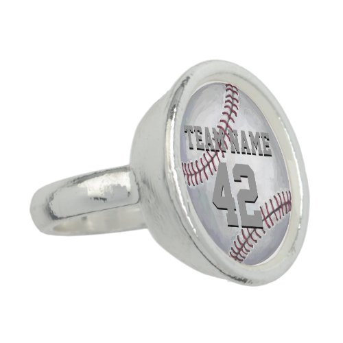 Baseball with Name and Number Ring