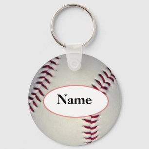 Baseball with your name on it keychain