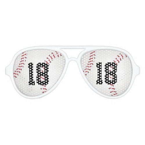 Baseball with your own number  Sports Gift Aviator Sunglasses