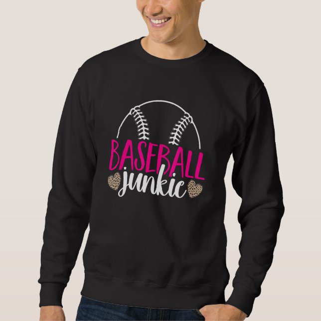 Baseball Womens Leopard Pattern Baseball Girl Sweatshirt (Front)