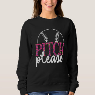 Baseball Womens Leopard Pattern Softball Baseball Sweatshirt