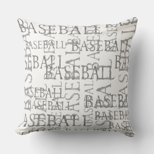 Baseball Word Art Outdoor Pillow