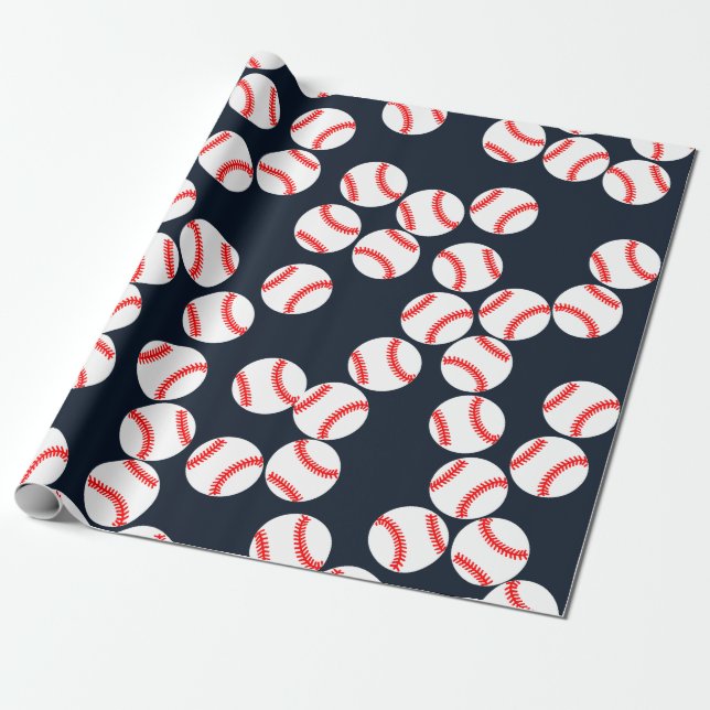 Baseball Wrapping Paper (Unrolled)
