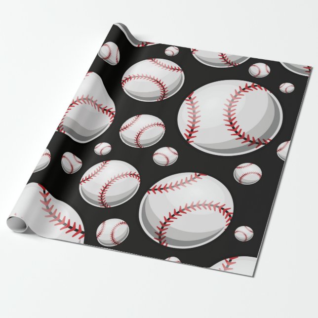 Baseball Wrapping Paper (Unrolled)