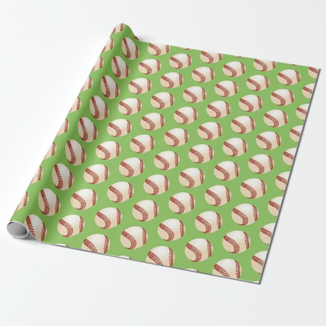 Baseball Wrapping Paper (Unrolled)