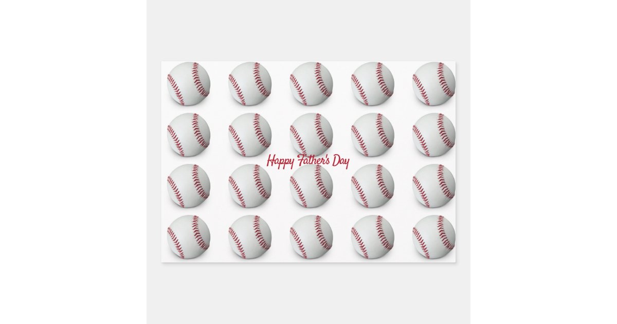 Baseball Wrapping Paper Flat Sheet Set of 3 Zazzle