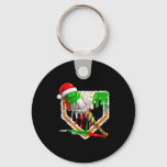Baseball Xmas Christmas Baseball Ice Cream Drip Bo Keychain