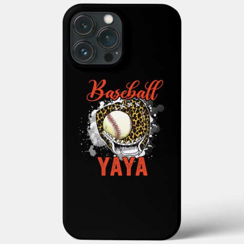 Baseball Yaya Leopard Glove Game Day Mothers Day  iPhone 13 Pro Max Case