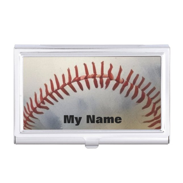 Baseball Your Name Business Card Case (Front)