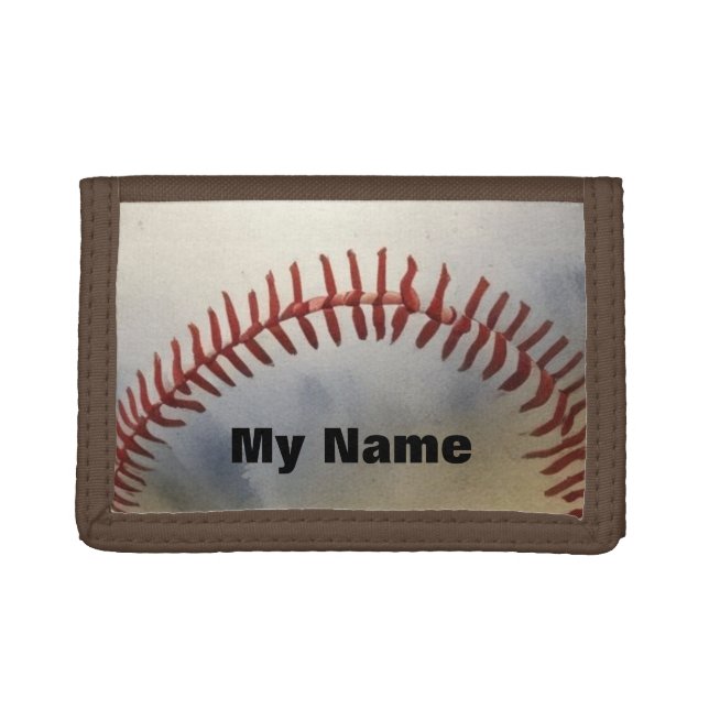 Baseball Your Name Trifold Wallet (Front)