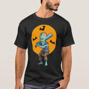 Baseball Zombie Halloween Men Boys Baseball Hallow T-Shirt