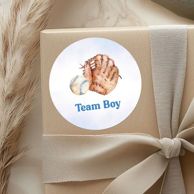 Baseballs and Bows Gender Reveal  Team Boy Sticker (Creator Uploaded)