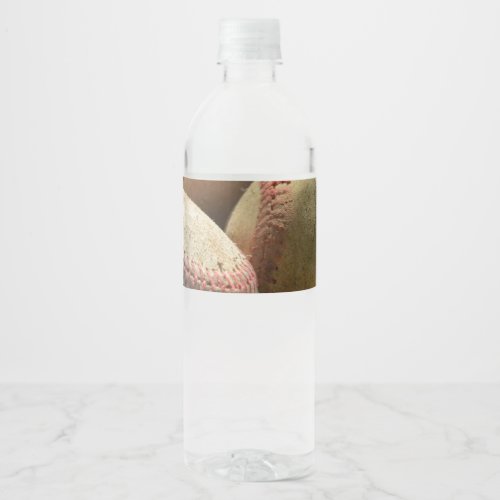 Baseballs and Glove Water Bottle Label