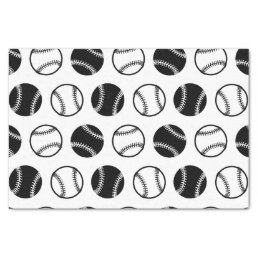 Baseballs Design CUSTOM BACKGROUND COLOR Tissue Paper