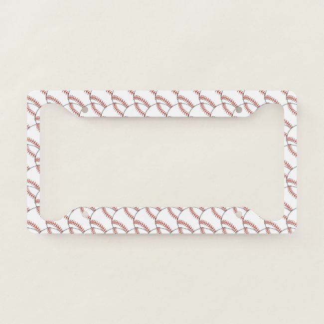 Baseballs Design License Plate Frame