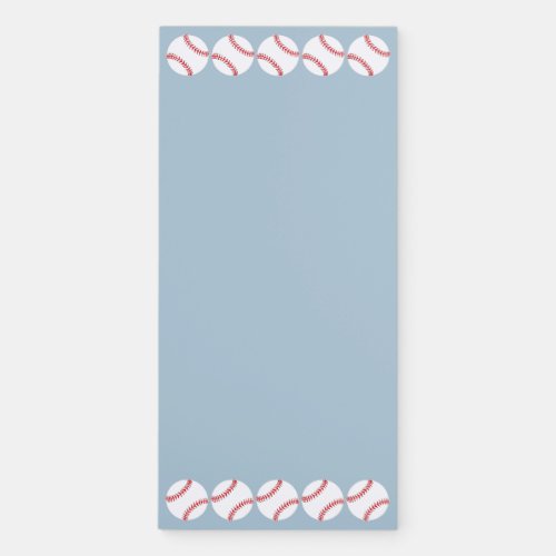 Baseballs Design Magnetic Fridge Notepad