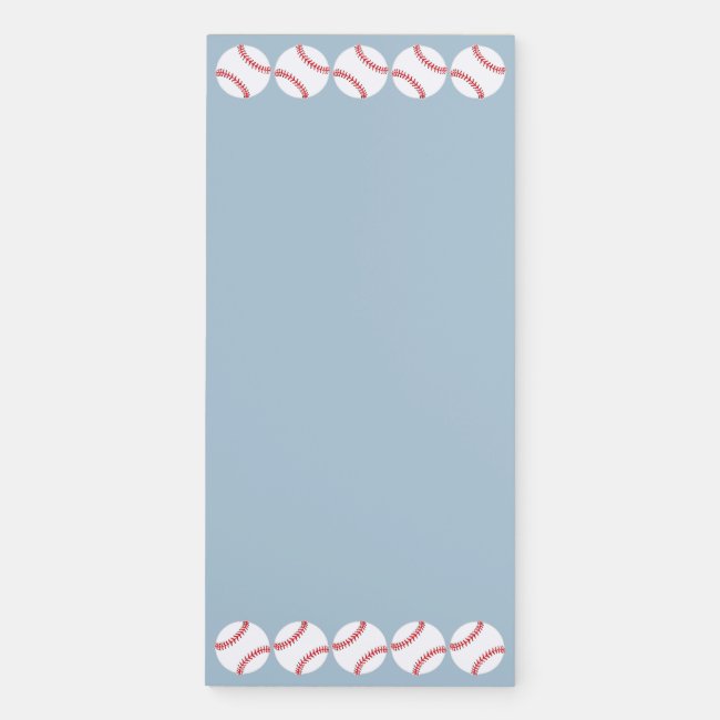 Baseballs Design Magnetic Fridge Notepad