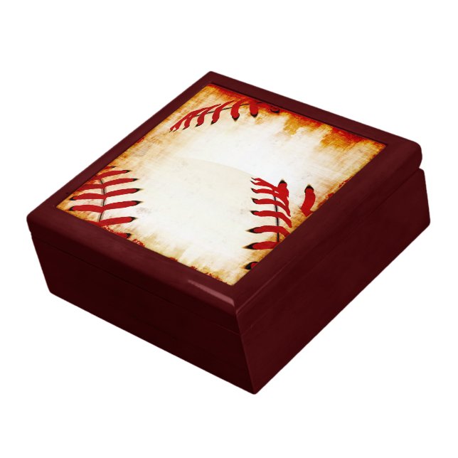 Baseballs Keepsake Jewelry Gift Box (Side)