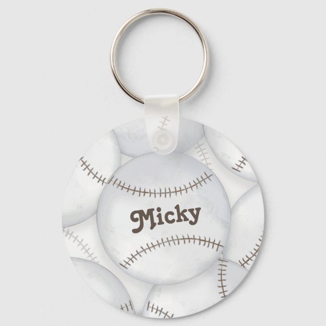 Baseballs  label keychain (Front)