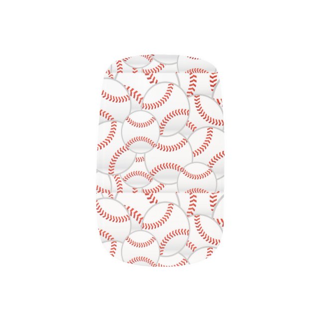 Baseballs! Minx Nail Art (Right Thumb)