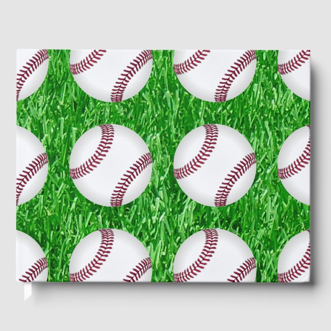 Baseballs On Lawn Guest Book (Front)
