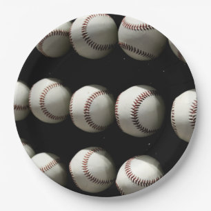 Baseballs Paper Plates