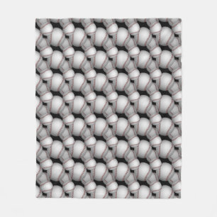 Baseballs Pattern Fleece Blanket
