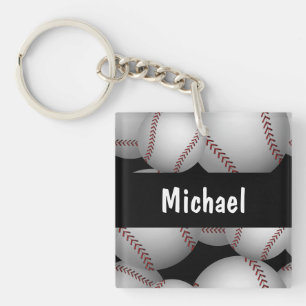 Baseballs Pattern Keychain