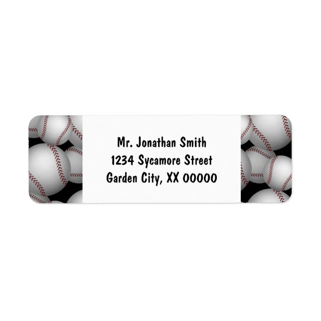 Baseballs Pattern Label (Front)