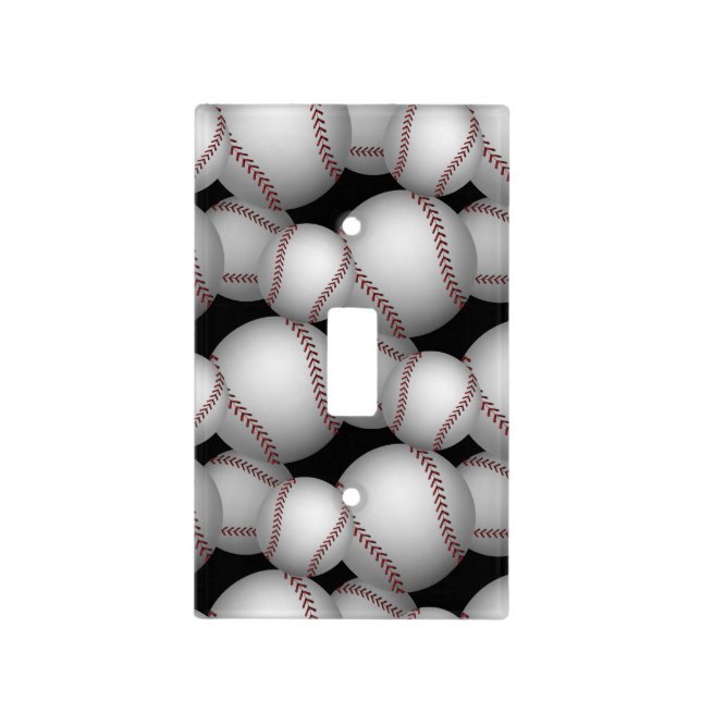 Baseballs Pattern Light Switch Cover (Front)