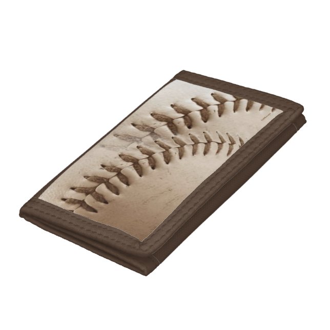 Baseballs Sepia Sports Photography Trifold Wallet (Bottom)