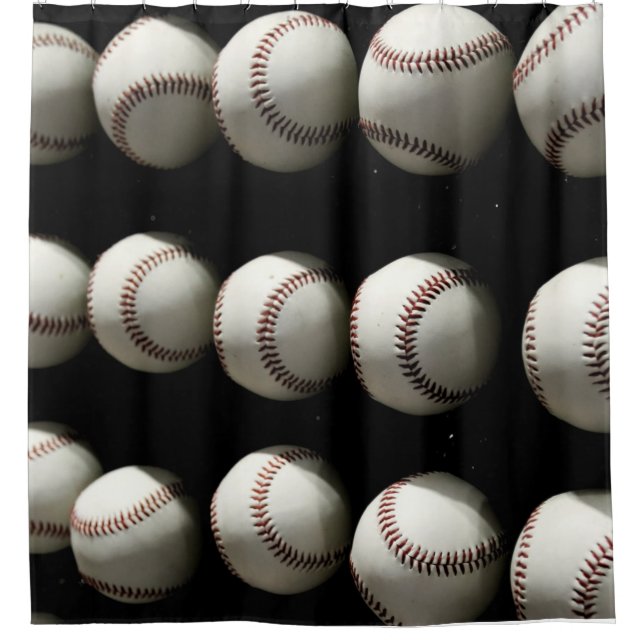 Baseballs Shower Curtain (Front)